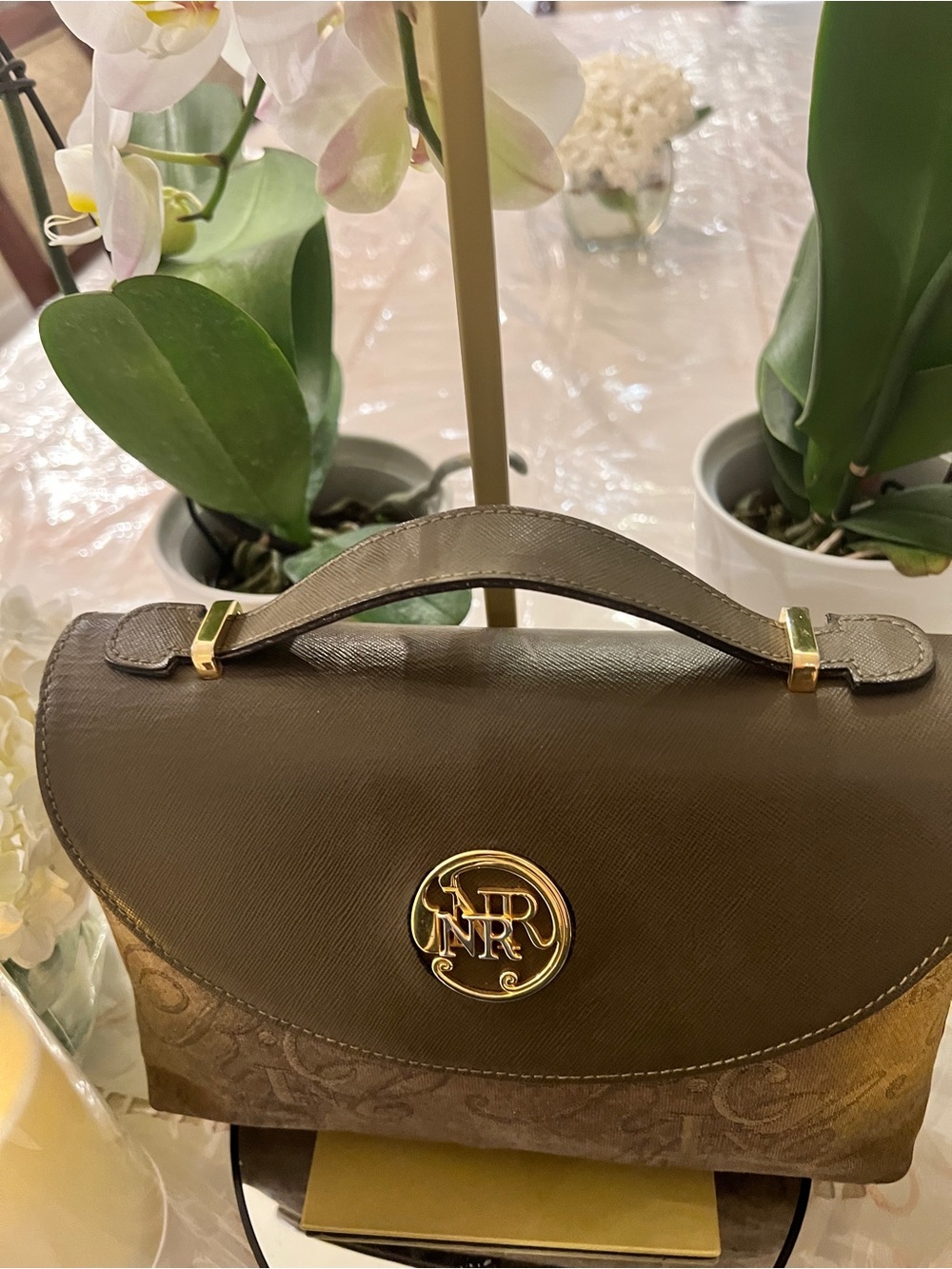 Nina Ricci Paris Made in Italy Vintage Jacquard Top Handle Satchel Bag - Picture 4 of 14